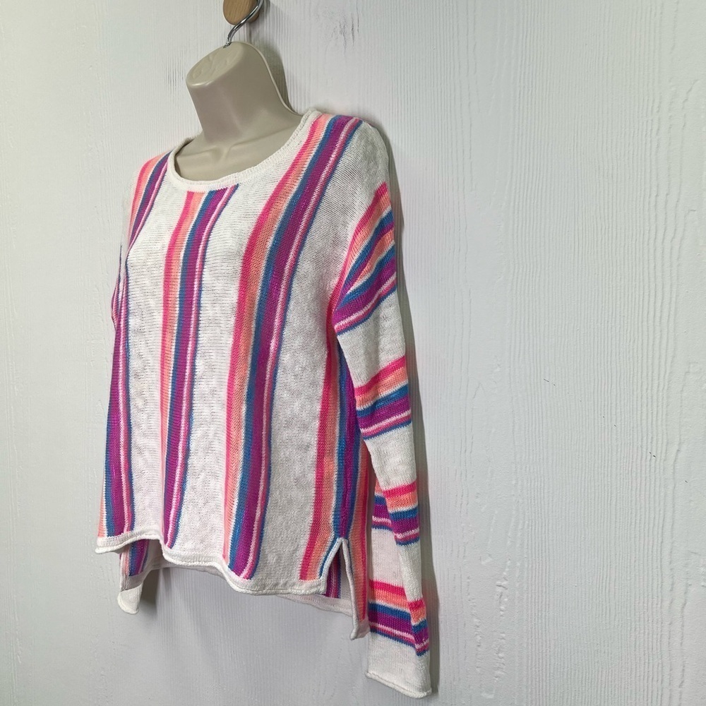 Lilly Pulitzer - Rozalia Rainbow Striped Side Vent Long Sleeve Eve Sweater S - Picture 7 of 12